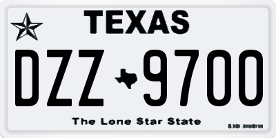 TX license plate DZZ9700