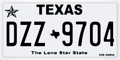 TX license plate DZZ9704