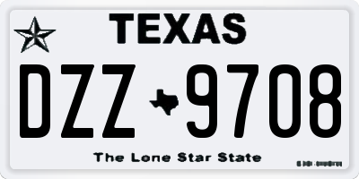 TX license plate DZZ9708