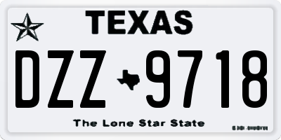 TX license plate DZZ9718