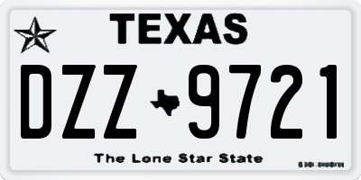 TX license plate DZZ9721