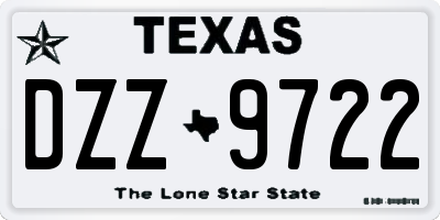 TX license plate DZZ9722