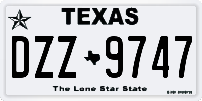 TX license plate DZZ9747