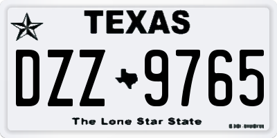 TX license plate DZZ9765
