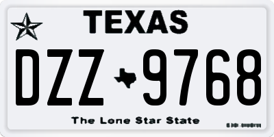 TX license plate DZZ9768