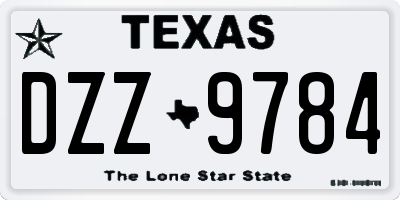 TX license plate DZZ9784