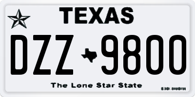 TX license plate DZZ9800