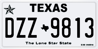 TX license plate DZZ9813