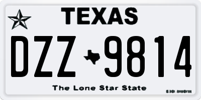 TX license plate DZZ9814
