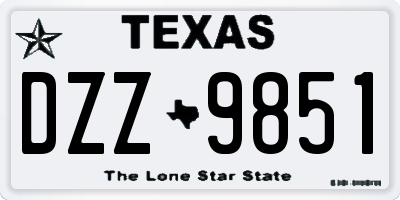 TX license plate DZZ9851
