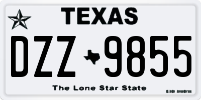 TX license plate DZZ9855