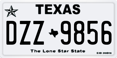 TX license plate DZZ9856