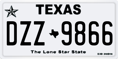 TX license plate DZZ9866