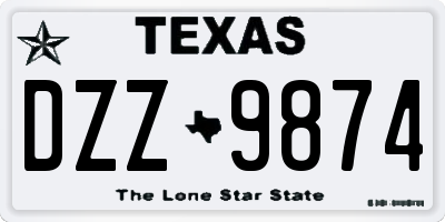 TX license plate DZZ9874