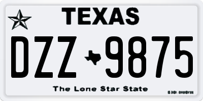 TX license plate DZZ9875