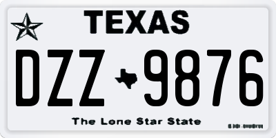 TX license plate DZZ9876