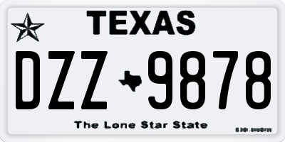 TX license plate DZZ9878