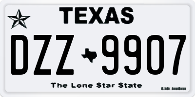 TX license plate DZZ9907