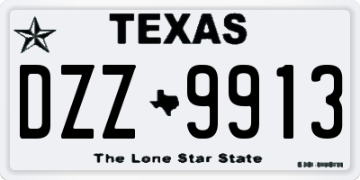TX license plate DZZ9913