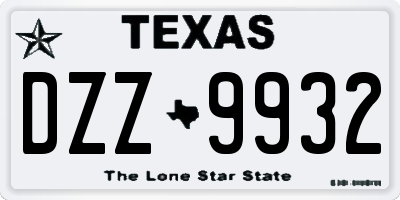 TX license plate DZZ9932
