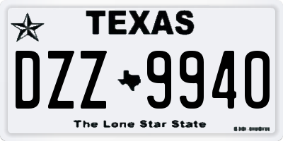 TX license plate DZZ9940