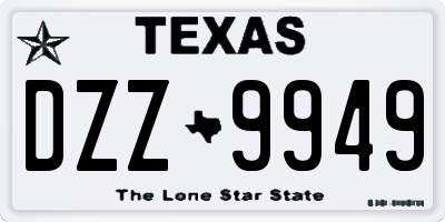 TX license plate DZZ9949