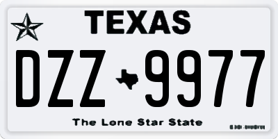 TX license plate DZZ9977