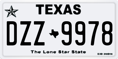 TX license plate DZZ9978