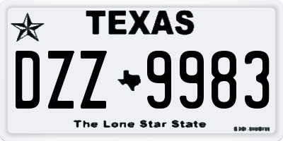 TX license plate DZZ9983