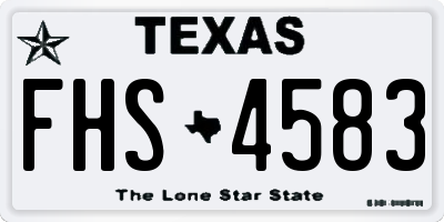 TX license plate FHS4583