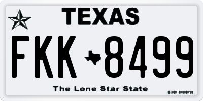 TX license plate FKK8499