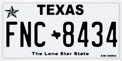 TX license plate FNC8434
