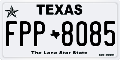TX license plate FPP8085