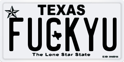 TX license plate FUCKYU