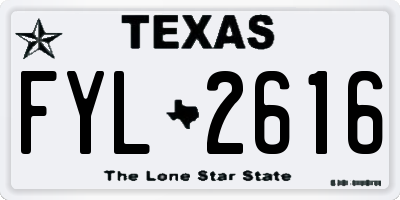 TX license plate FYL2616