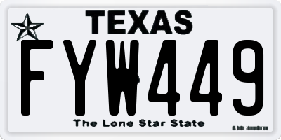 TX license plate FYW449