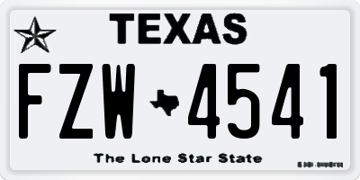 TX license plate FZW4541