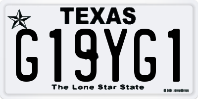 TX license plate G19YG1