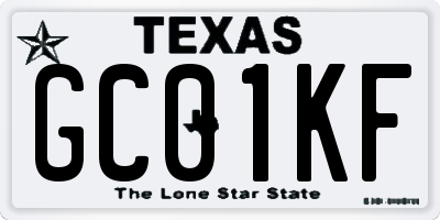 TX license plate GC01KF