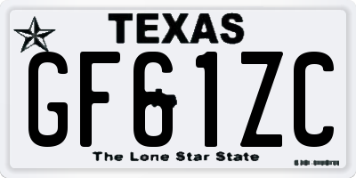 TX license plate GF61ZC