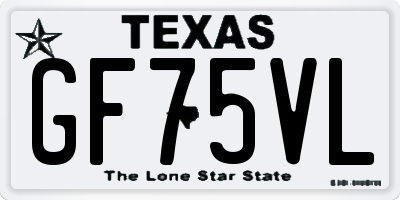 TX license plate GF75VL