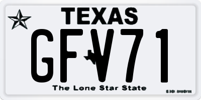 TX license plate GFV71