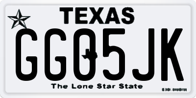 TX license plate GG05JK