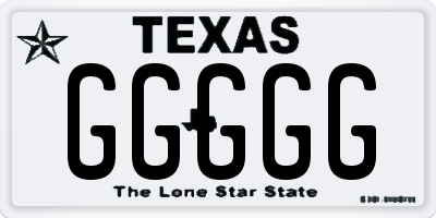 TX license plate GGGGG