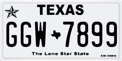 TX license plate GGW7899