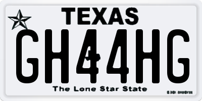 TX license plate GH44HG