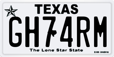 TX license plate GH74RM