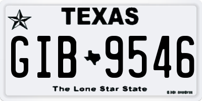 TX license plate GIB9546