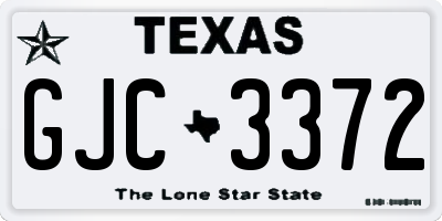 TX license plate GJC3372