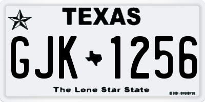 TX license plate GJK1256